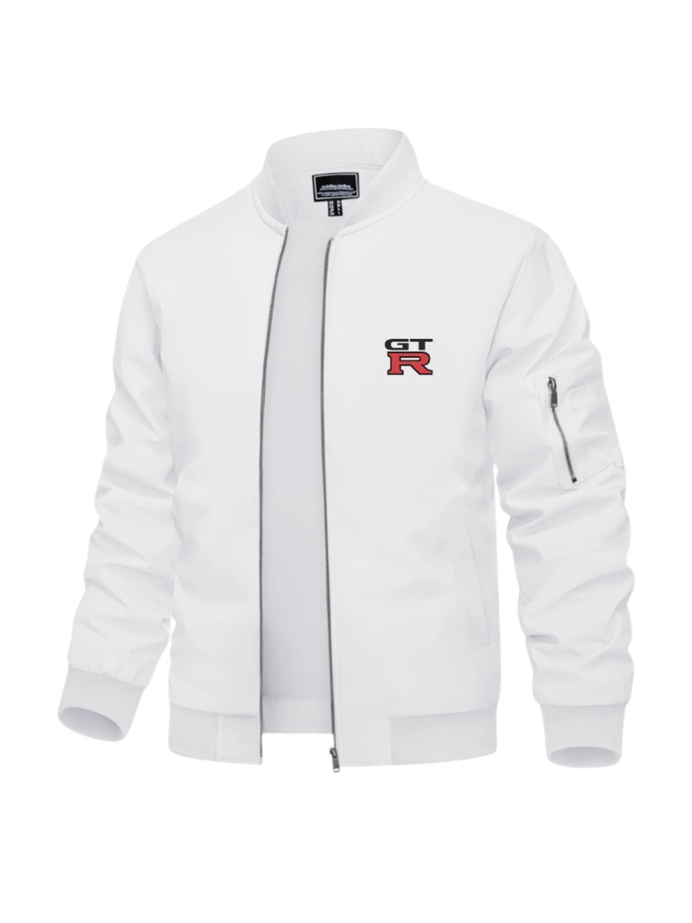 Men’s GTR Embroidered Lightweight Bomber Jacket White